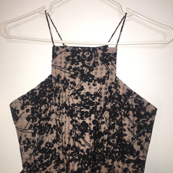 J.O.A Los Angeles dusty pink and black checked cherry blossom dress | size S - Picture 3 of 10